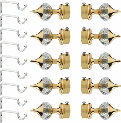 Easyhome Gold Rod Rail Bracket, Curtain Knobs Metal(Pack of 20)