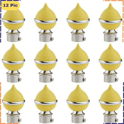 ZAPEX Yellow Rod Rail Bracket, Curtain Knobs Metal(Pack of 12)