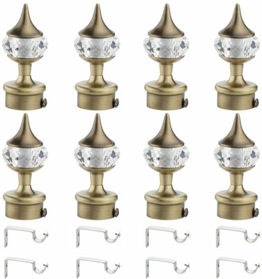 Inkart Gold Rod Rail Bracket, Curtain Knobs Metal(Pack of 16)