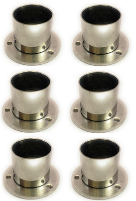 AKSS Silver Rod Rail Bracket Metal(Pack of 6)