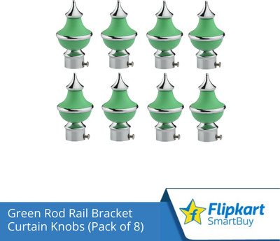 Flipkart SmartBuy Green Curtain Knobs, Rod Rail Bracket Metal(Pack of 8)