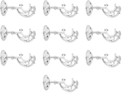 RKOING Silver Rod Rail Bracket, Curtain Knobs Metal(Pack of 10)