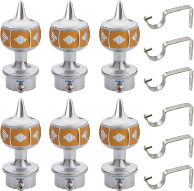 MADHULI Yellow Rod Rail Bracket Metal(Pack of 6)