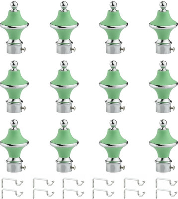 METZO Green Rod Rail Bracket, Curtain Knobs Metal(Pack of 24)