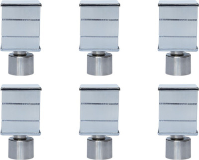 RKOING Silver Curtain Knobs, Rod Rail Bracket Metal(Pack of 6)
