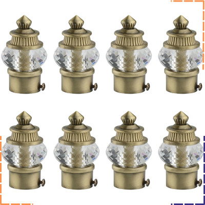 ZAPEX Gold Curtain Knobs, Rod Rail Bracket Metal(Pack of 8)
