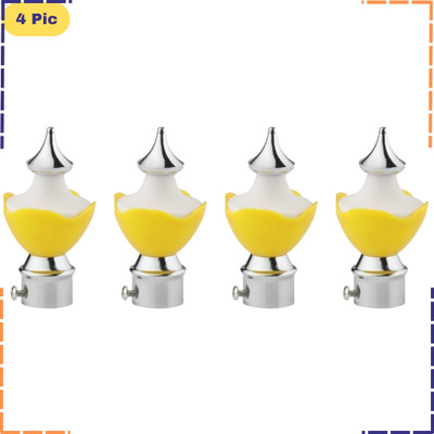 ZAPEX Yellow Rod Rail Bracket, Curtain Knobs Metal(Pack of 4)