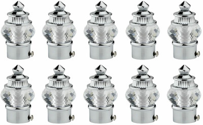 RKOING Silver Curtain Knobs, Rod Rail Bracket Metal(Pack of 10)