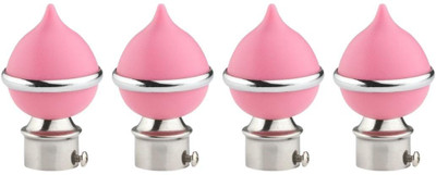 METZO Pink Rod Rail Bracket, Curtain Knobs Metal(Pack of 4)