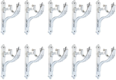 RKOING Silver Rod Rail Bracket, Curtain Knobs Metal(Pack of 10)