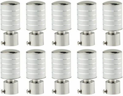 RKOING Silver Curtain Knobs, Rod Rail Bracket Metal(Pack of 10)