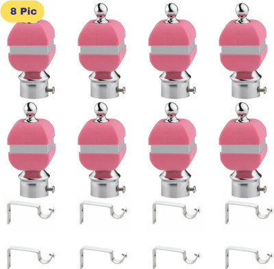 ZAPEX Pink Rod Rail Bracket, Curtain Knobs Metal(Pack of 16)