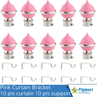 Flipkart SmartBuy Pink Curtain Knobs, Rod Rail Bracket Metal(Pack of 10)