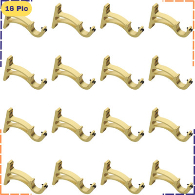 ZAPEX Gold Curtain Knobs, Rod Rail Bracket Metal(Pack of 16)