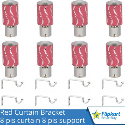 Flipkart SmartBuy Pink Curtain Knobs, Rod Rail Bracket Metal(Pack of 8)