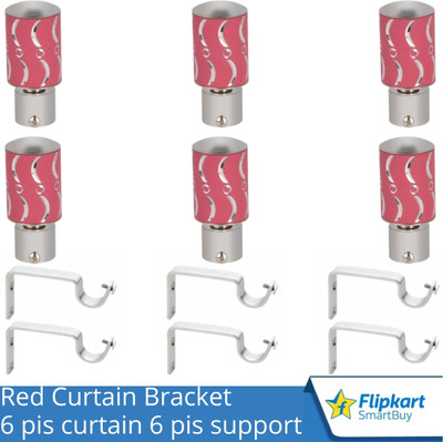 Flipkart SmartBuy Pink Curtain Knobs, Rod Rail Bracket Metal(Pack of 6)