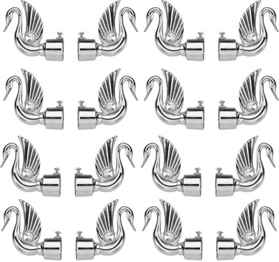 Inkart Silver Curtain Knobs, Rod Rail Bracket Metal(Pack of 16)