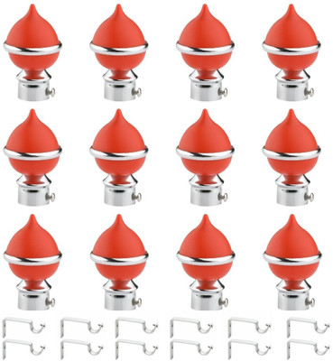 METZO Red Rod Rail Bracket, Curtain Knobs Metal(Pack of 24)