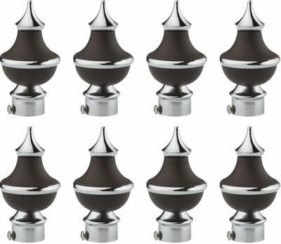 RKOING Black Rod Rail Bracket, Curtain Knobs Metal(Pack of 8)