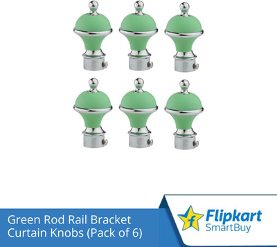 Flipkart SmartBuy Green Curtain Knobs, Rod Rail Bracket Metal(Pack of 6)