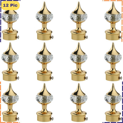 ZAPEX Gold Rod Rail Bracket, Curtain Knobs Metal(Pack of 12)