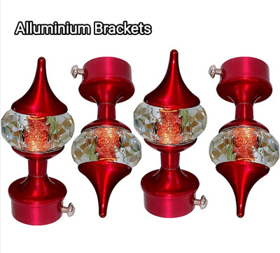 Subhan Red Curtain Knobs Metal(Pack of 4)