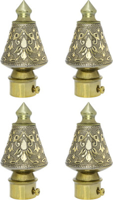 Inkart Gold Curtain Knobs, Rod Rail Bracket Metal(Pack of 4)