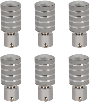 METZO Grey Rod Rail Bracket, Curtain Knobs Metal(Pack of 6)