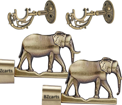 Bzcarts Beige Curtain Knobs, Curtain Rods, Rod Rail Bracket, Curtain Hooks(Pack of 4)