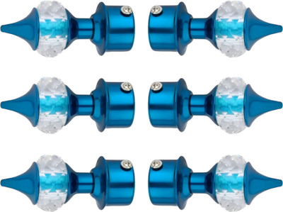 Ghar Sajaawat Light Blue Curtain Knobs, Rod Rail Bracket Metal(Pack of 6)