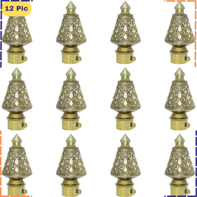 ZAPEX Gold Curtain Knobs, Rod Rail Bracket Metal(Pack of 12)