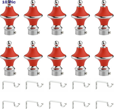 ZAPEX Red Rod Rail Bracket, Curtain Knobs Metal(Pack of 20)