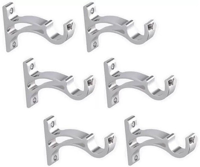 Ebenezer Silver Rod Rail Bracket Metal(Pack of 6)