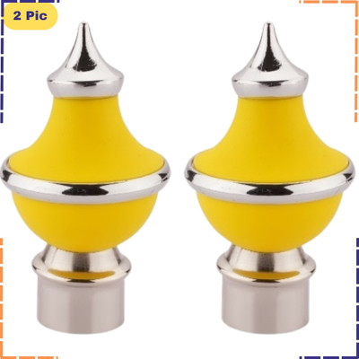 ZAPEX Yellow Rod Rail Bracket, Curtain Knobs Metal(Pack of 2)