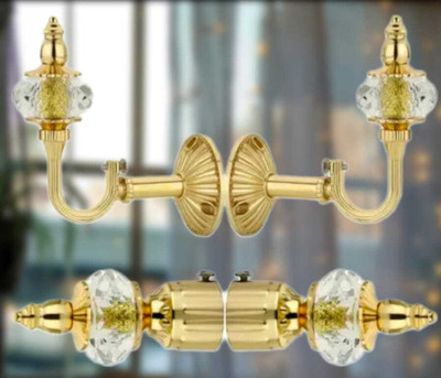 DGI Gold Curtain Knobs, Rod Rail Bracket Metal(Pack of 1)