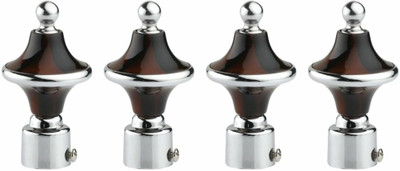 RKOING Brown Rod Rail Bracket, Curtain Knobs Metal(Pack of 4)