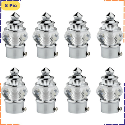 ZAPEX Silver Curtain Knobs, Rod Rail Bracket Metal(Pack of 8)