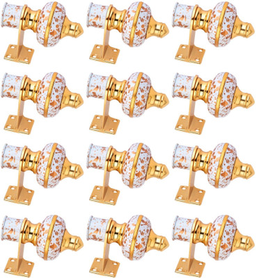 Ghazian Multicolor Curtain Knobs, Rod Rail Bracket Metal(Pack of 12)