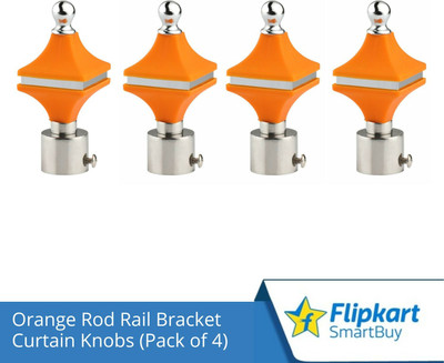 Flipkart SmartBuy Orange Curtain Knobs, Rod Rail Bracket Metal(Pack of 4)