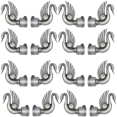 ZYREX Grey Curtain Knobs, Rod Rail Bracket Metal(Pack of 16)