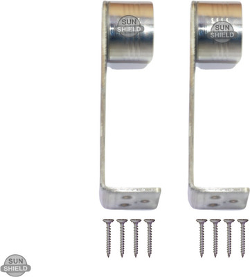 Sun Shield Silver Rod Rail Bracket Metal(Pack of 2)