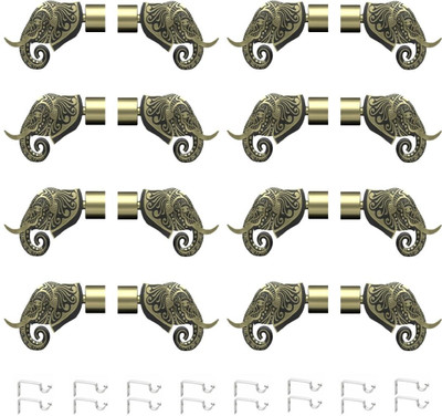 ZAPEX Gold Rod Rail Bracket, Curtain Knobs Metal(Pack of 16)