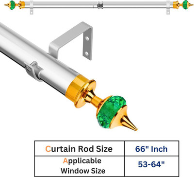 GLOXY Gold, Green Curtain Knobs, Curtain Rods, Rod Rail Bracket Metal(Pack of 1)