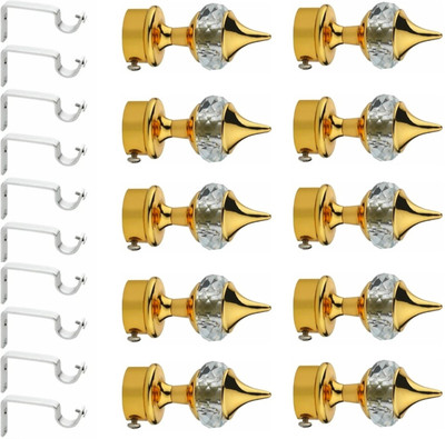 Ghazian Gold Curtain Knobs, Rod Rail Bracket Metal(Pack of 10)