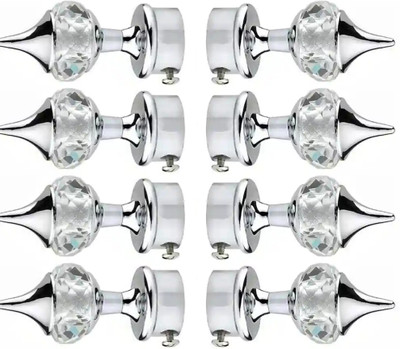 Salveen Silver Curtain Rods, Rod Rail Bracket Metal(Pack of 8)