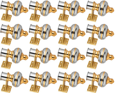 Ghazian Silver Curtain Knobs, Rod Rail Bracket Metal(Pack of 16)