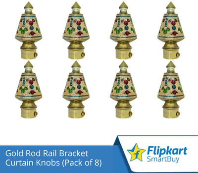 Flipkart SmartBuy Multicolor Curtain Knobs, Rod Rail Bracket Metal(Pack of 8)