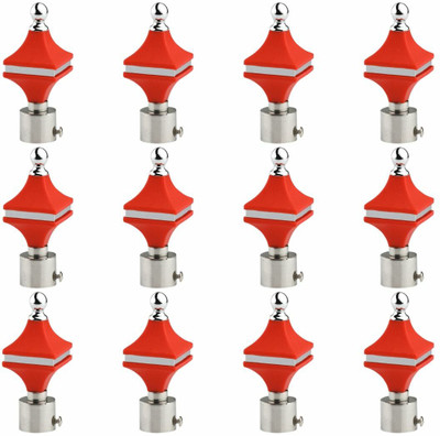 Inkart Red Rod Rail Bracket, Curtain Knobs Metal(Pack of 12)