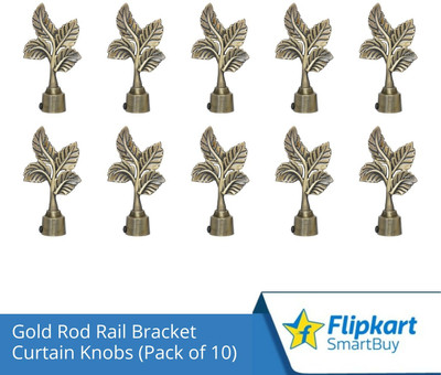 Flipkart SmartBuy Gold Curtain Knobs, Rod Rail Bracket Metal(Pack of 10)
