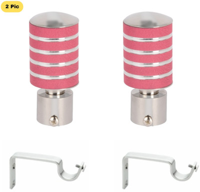 ZAPEX Pink Rod Rail Bracket, Curtain Knobs Metal(Pack of 2)